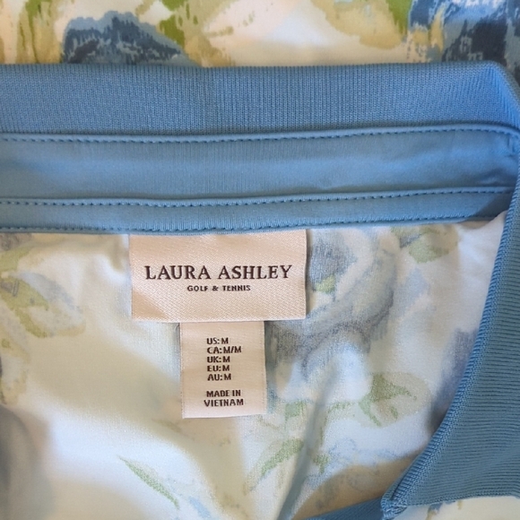 Laura Ashley Blue Floral Sleeveless Polo, US M - Picture 4 of 8